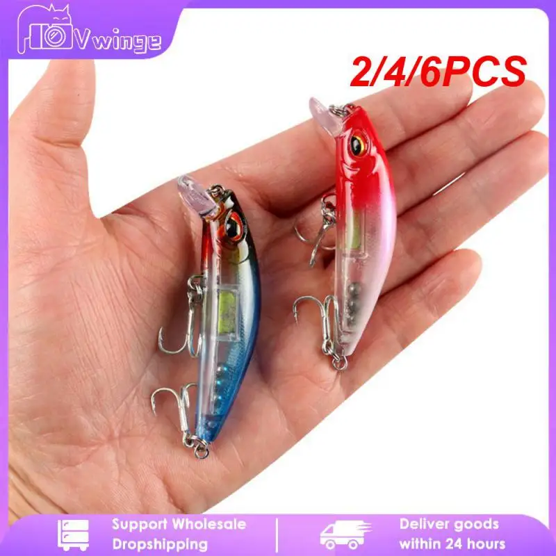 

2/4/6PCS Artificial Luya Bait Freshwater Saltwater .jigging Wobblers Fishing Tools Bionic Fishing Lures With Hook Fishhook