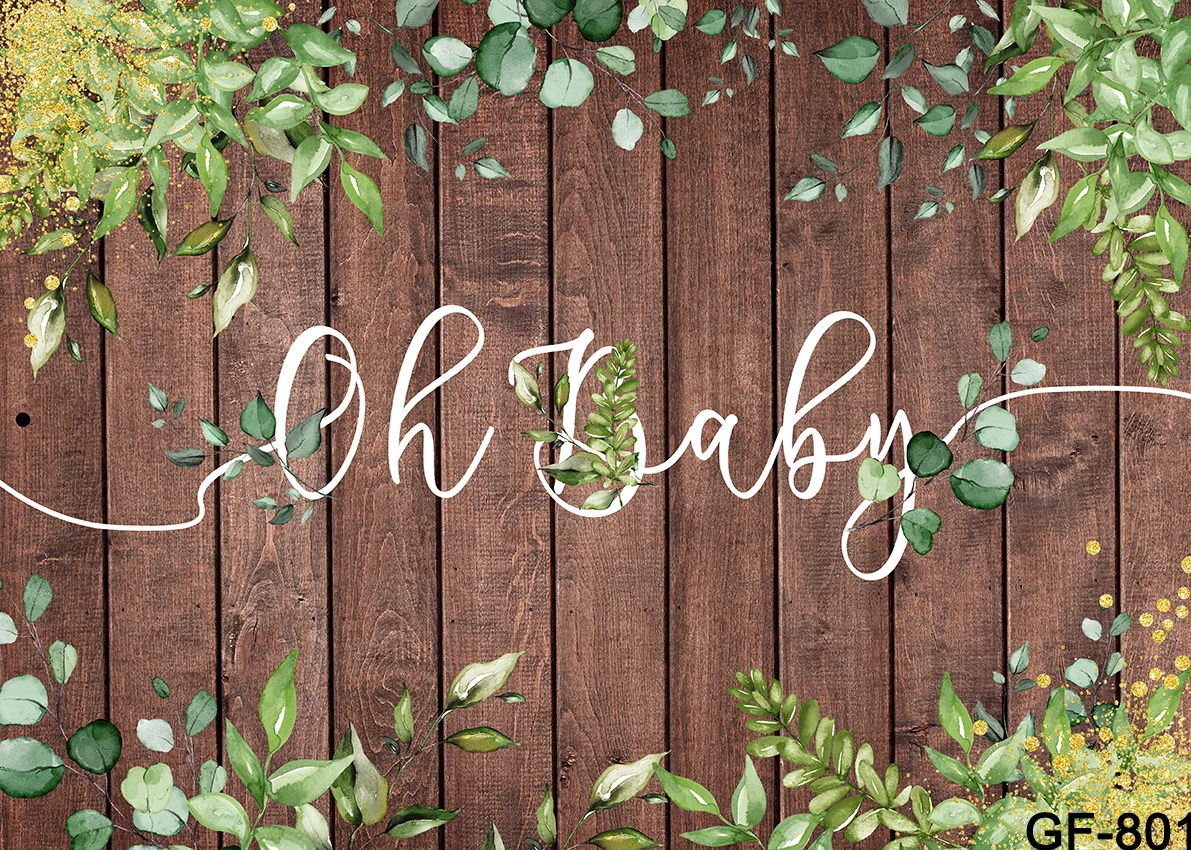 حكيم الأخضر استحمام الطفل خلفية محايدة الخضرة الأوكالبتوس الذهب أوه الطفل راية خلفية لصبي فتاة الجنس تكشف الطرف