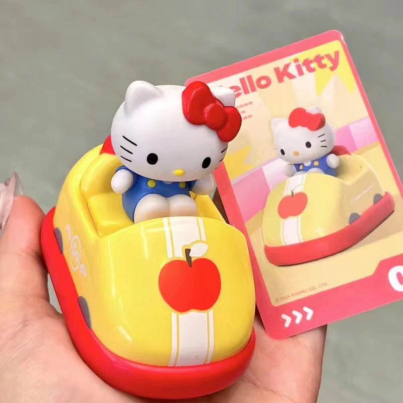 Genuine MINISO Sanrio Characters Bumper Car Series Blind Box cute Hello Kitty My Melody Kuromi Cinnamonroll Desktop Ornament