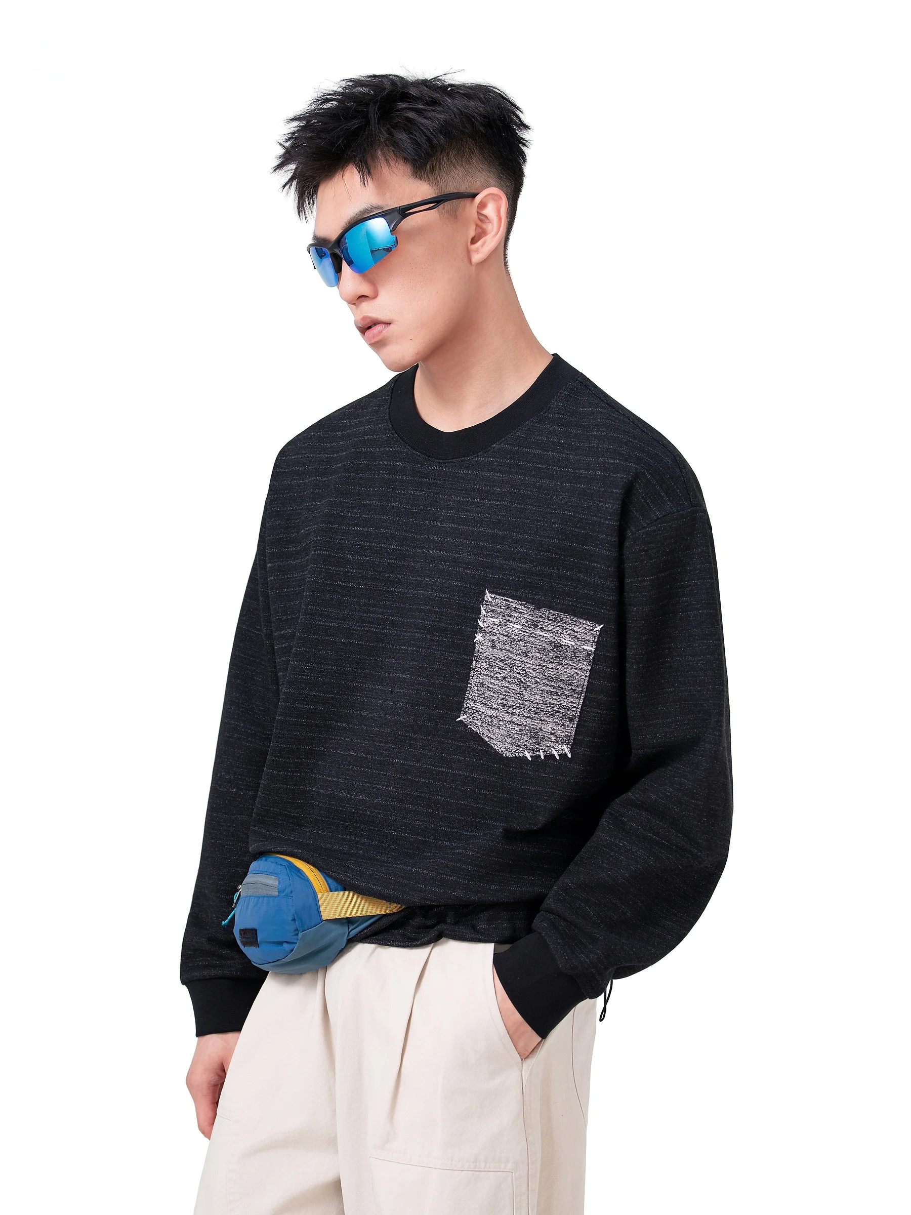 AOGZ Relaxed Fit Color Block Hoodie Long Sleeve Crew Neck Unisex Couples Sweatshirt Casual Comfortable Cotton Polyester Blend