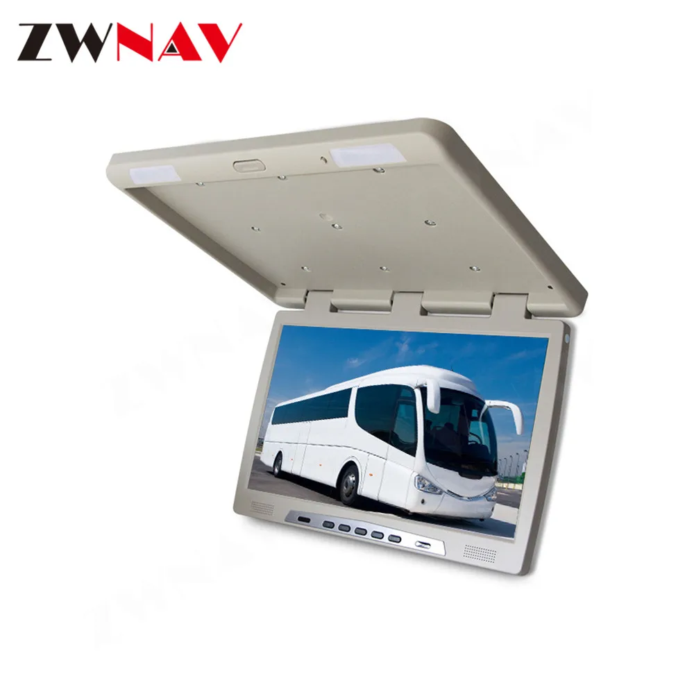 19 Inch HD Car Monitor Roof Mount with MP5 Player HDMI USB SD Carplay Ceiling Video System Business Travel