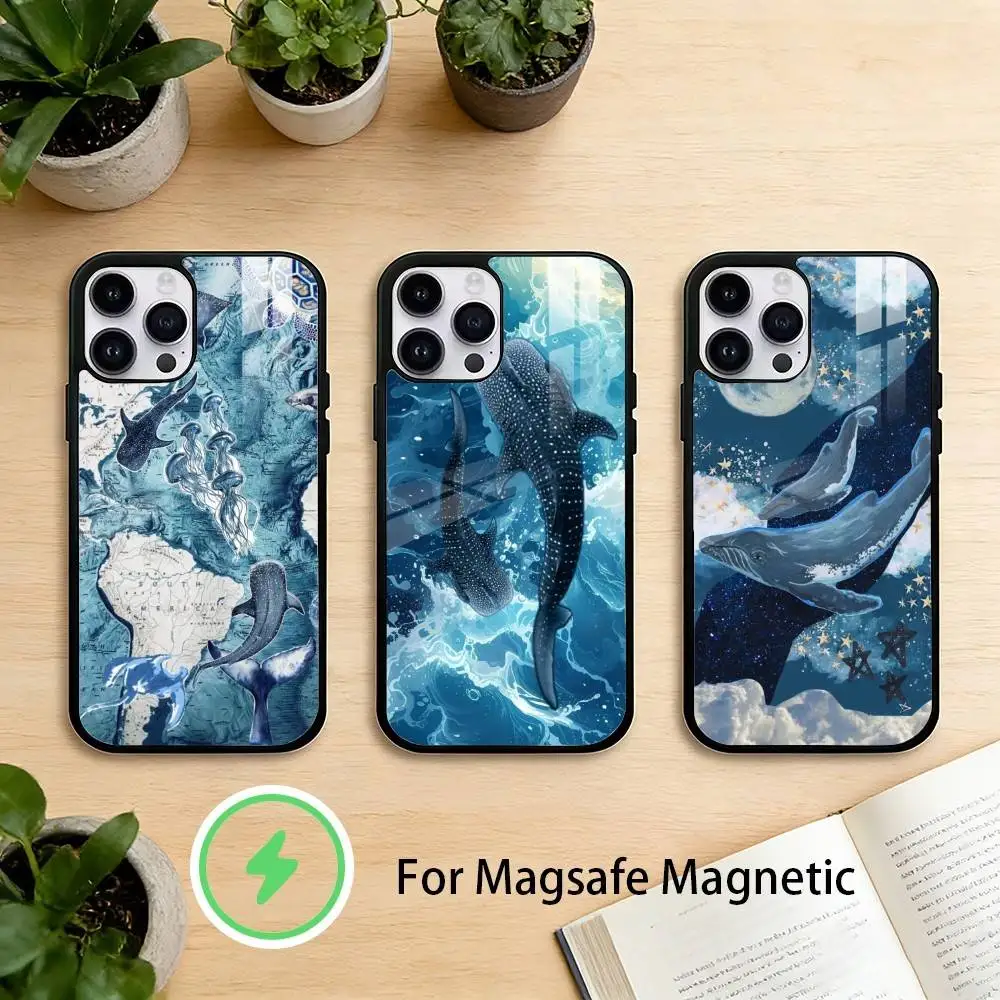 

A M-Marine Whale P-Puzzle Phone Case For iPhone 17/16/15/14/13/12/Plus/Pro/Max for Magnetic Wireless Charging