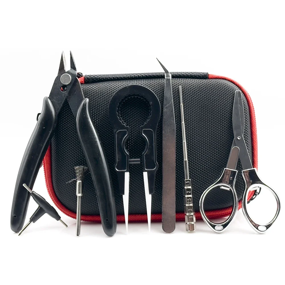 

Smoking Set Tool Kit Bag Tweezers Pliers Wire Band Coil Jig Cotton for X9 Cigarette Case Storage Accessories