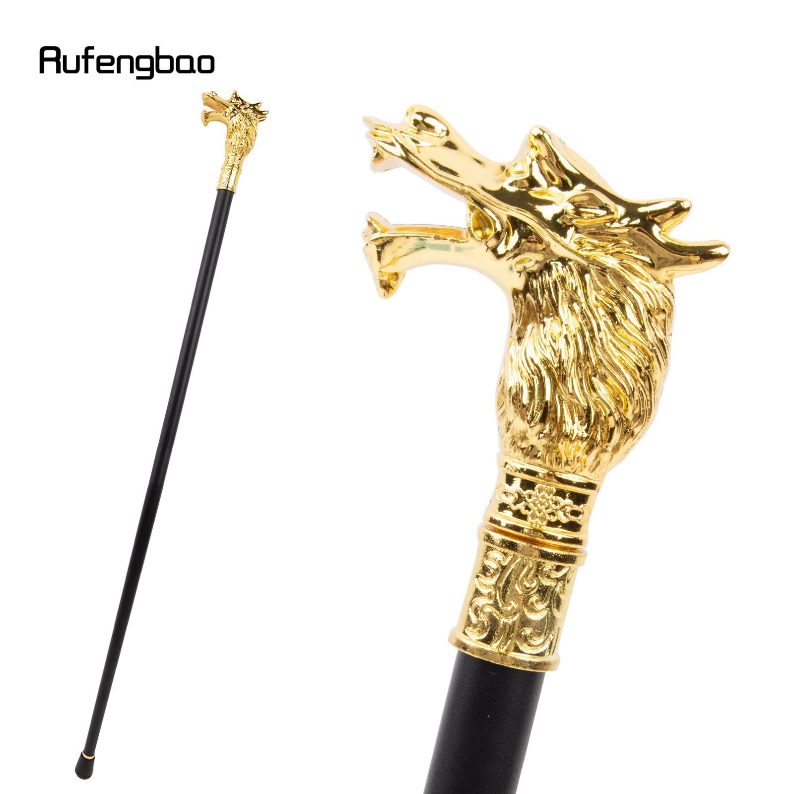 

Golden Dragon Head Single Joint Fashion Walking Stick Decorative Vampire Cospaly Party Walking Cane Halloween Crosier 93cm