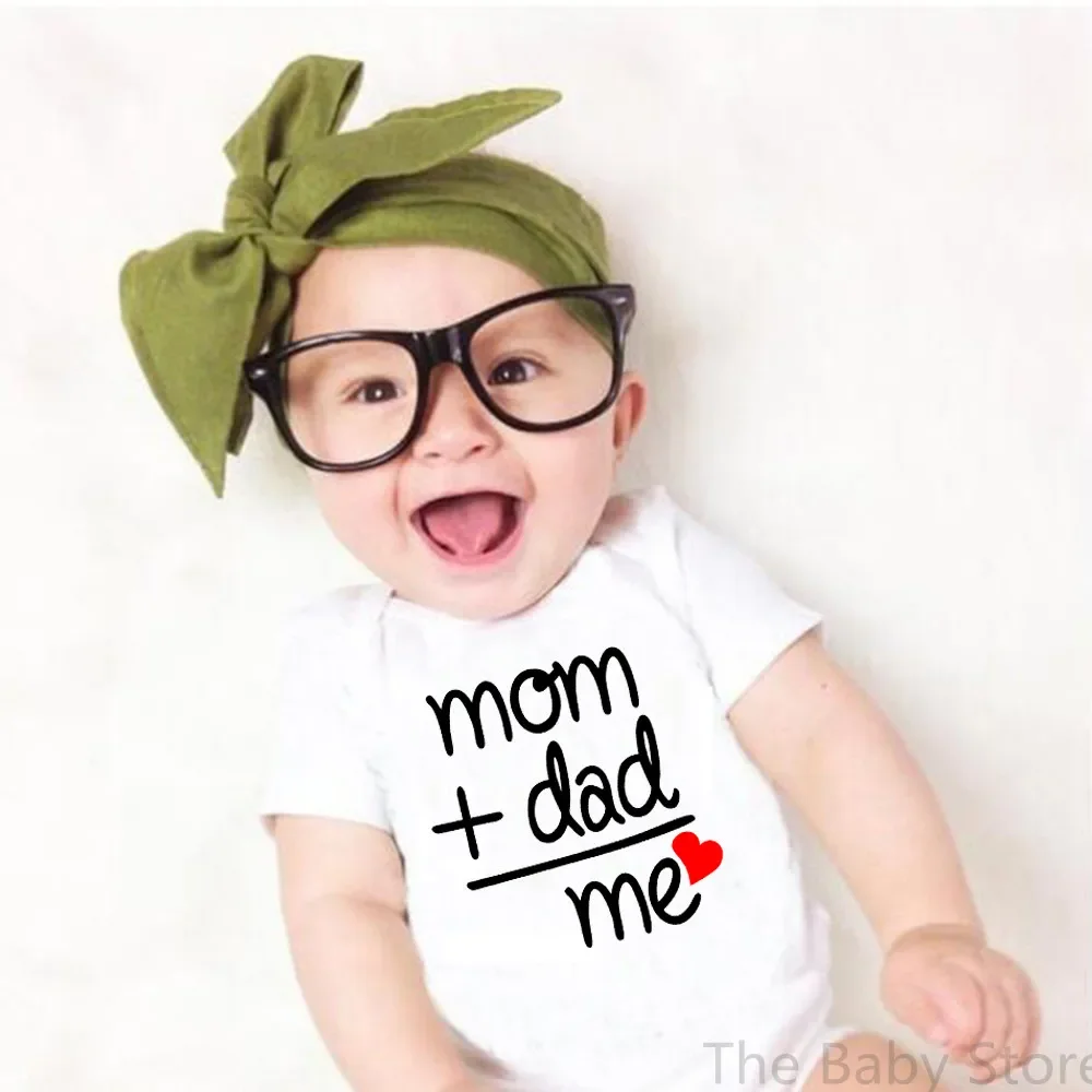 Mom Dad Me Letter Print Baby Body Romper Onesie Short Sleeve Bodysuit Toddler Newborn Jumpsuit Summer Cotton Infant Rompers