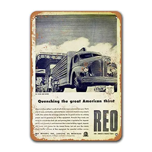 Wall Decor Home 1930 REO Trucks Vintage Car Tin Signs Metal Bar Poster Bar Pub Restaurant Coffee Club 8x12 inches