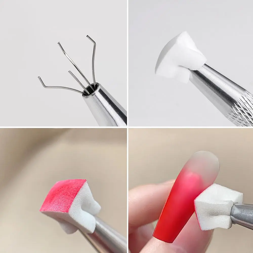 50個入りスクエアネイルアートパットパットスポンジ+1本のグラブペンセットネイルツールフレンチチップグラデーションデザインジェルポリッシュネイルブラシオンブレネイル用品