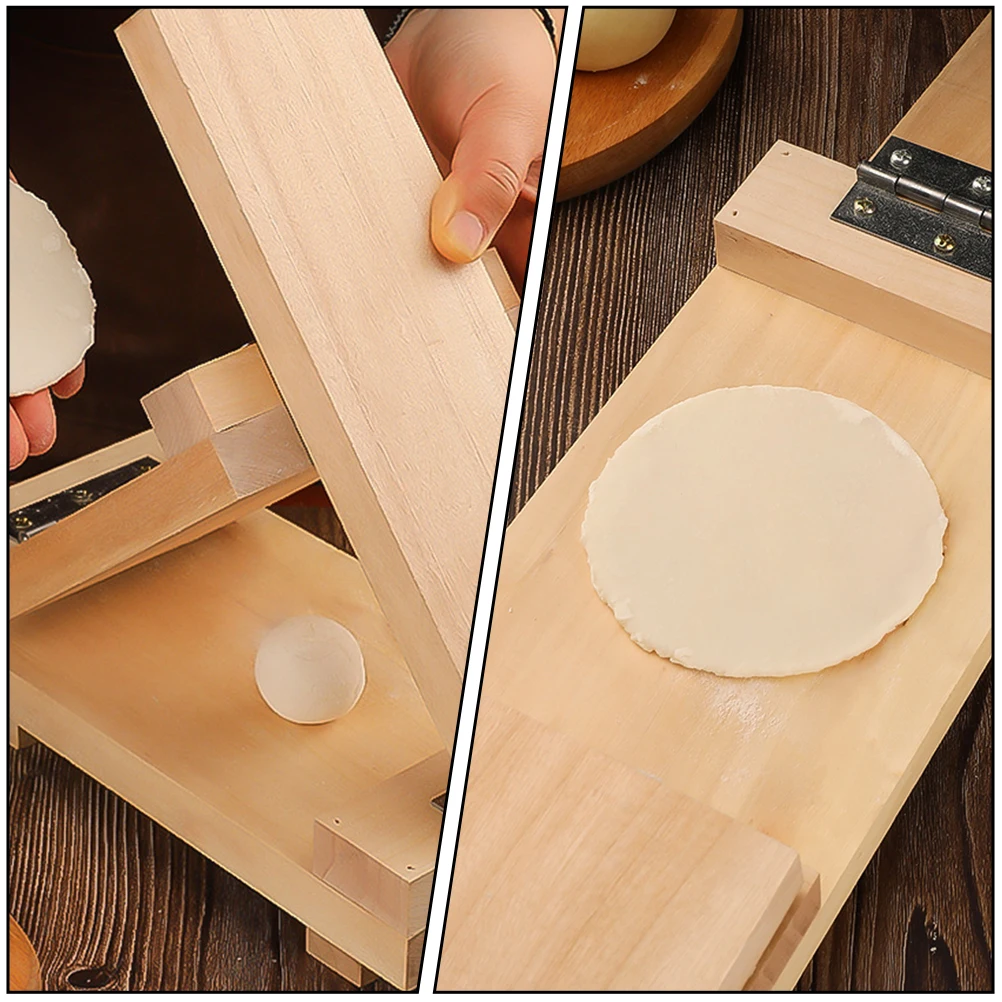 

1pc Dumpling Wrapper Presser Food Grade Wooden Dough Pressing Mold For Biscuits Easy Clean Kitchen Gadget Convenient Press Tool