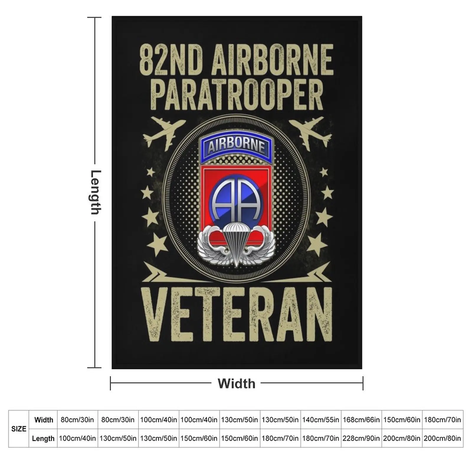 82nd Airborne Division Paratrooper Army Veteran Throw Blanket Multi-Purpose wednesday Polar Bed covers Flannel Fabric Blankets