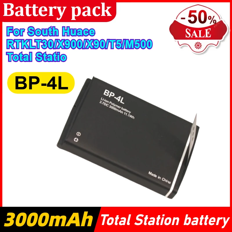 

BP-4L Battery for South Huace RTKLT30/X900/X90/T5/M500 Total Station Rechargeable Li-ion Battery 3.7V 3000mAh