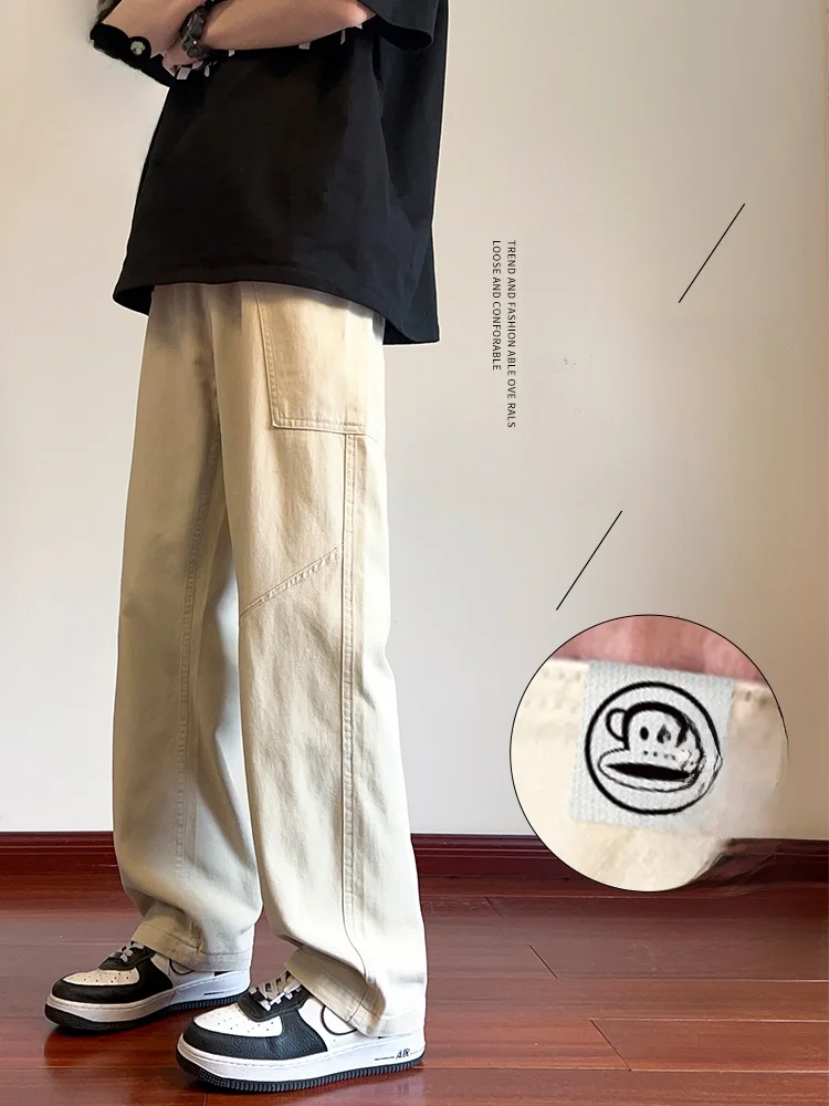 

PaulFrank Men's Casual Straight Leg Fce Lined Work Trousers Loose Fit Comfortable Autumn Winter Cargo Pants