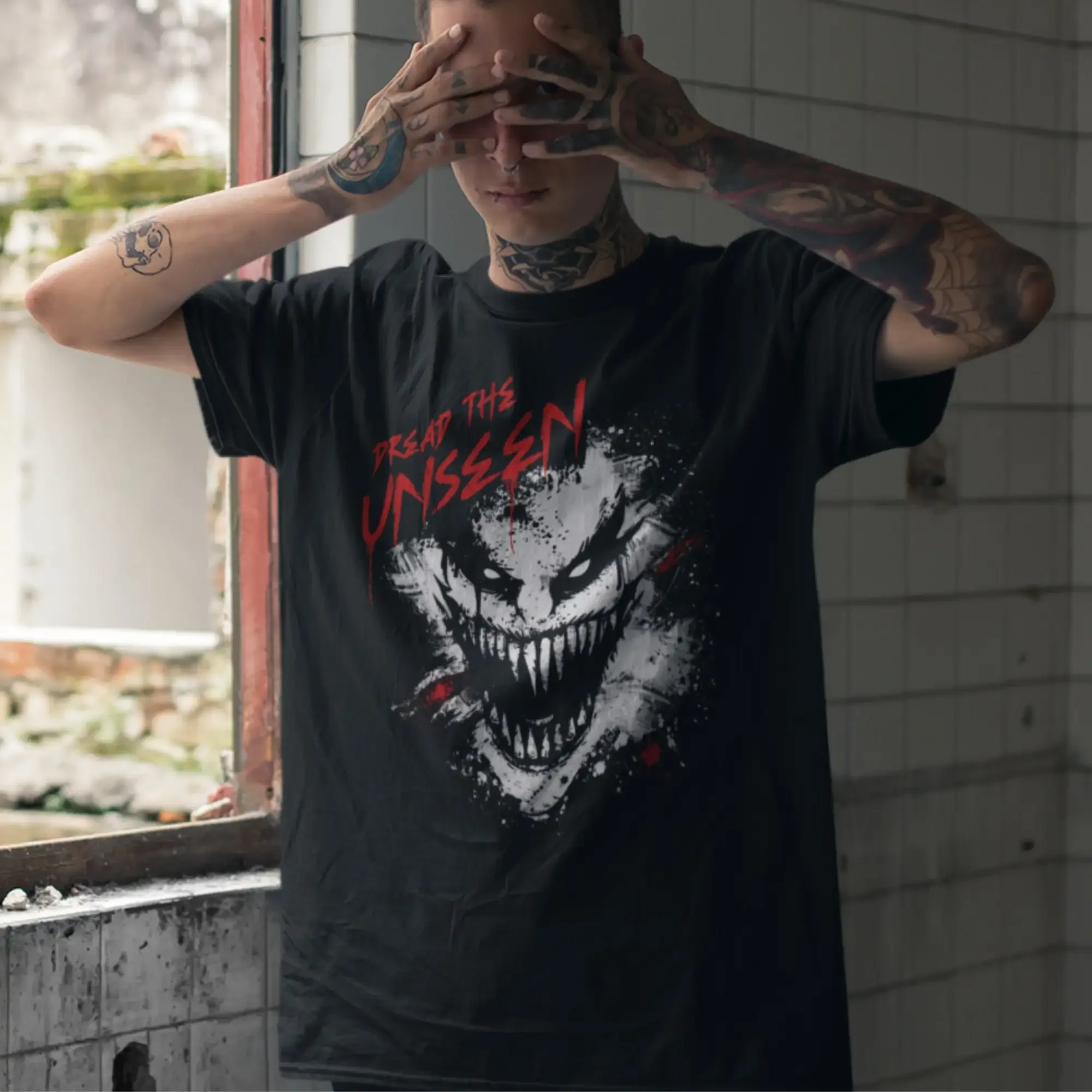 Dark Art T-Shirt Vintage Horror Goth Aesthetic Academia Monster Schwarz