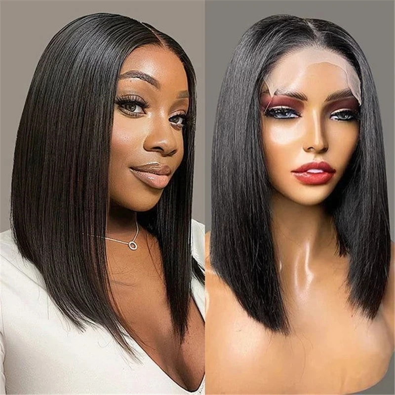 Brazilian Bob Wig Straight Lace Frontal Wigs for Women Short Bob Transparent 13x4 Lace Front Human Hair Wigs 4x4 Closure Wig