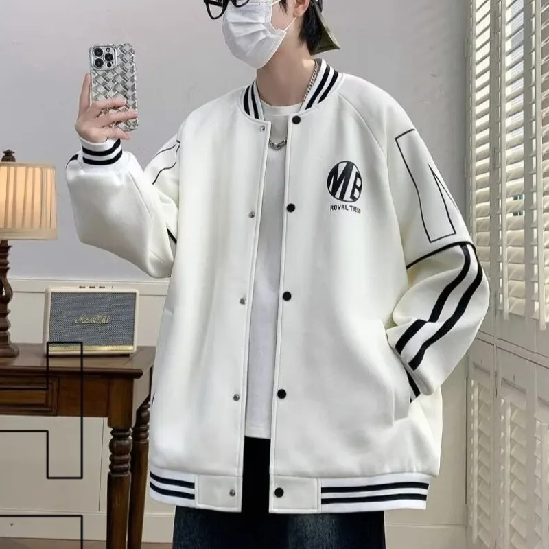 Men\'s Oversized Hooded Pockets Cargo Jacket Men\'s Clothing Autumn Winter Japanese Fashion Loose Male Coat Hooded Baseball Jersey