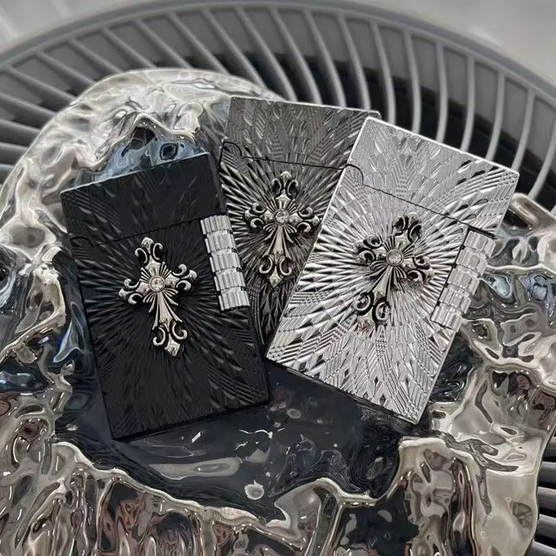 اليدوية الأصلية شخصية الإبداعية الجانب الشريحة بصوت عال المعادن طحن عجلة لهب مفتوح إعادة الملء أخف الرجال هدية