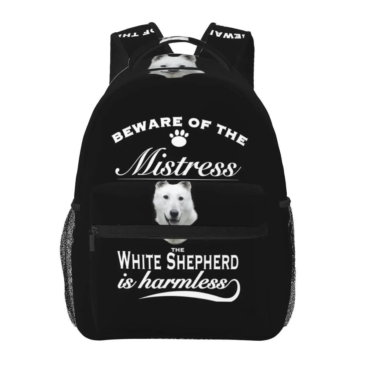 

Рюкзаки с белой немецкая овчаркой, сумка для книг для мальчиков и девочек, школьные сумки для студентов, детский рюкзак, сумка на плечо