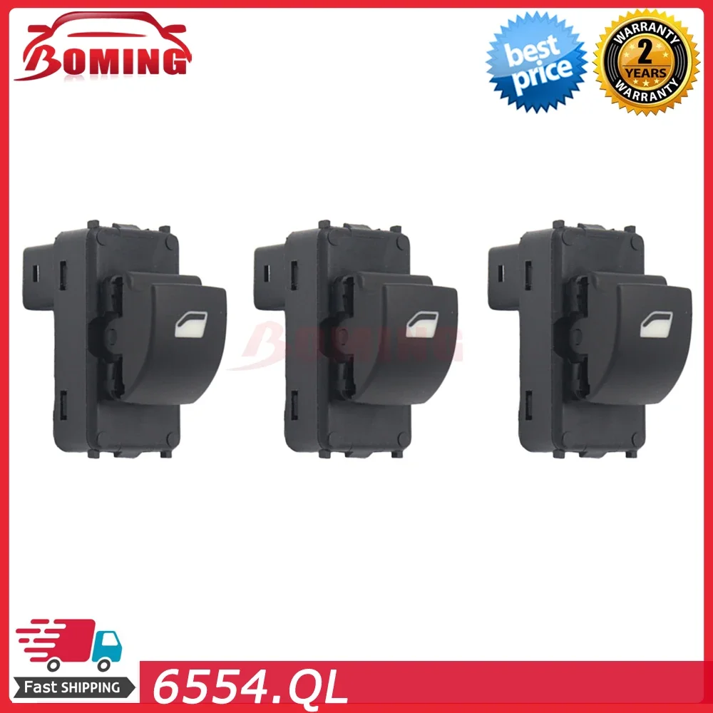 Car Window Single Button Switch 6554.QL For Citroen C4 Peugeot 207 2006-2015 6554QL 6554-QL 6554HJ 6554HF 9651465677