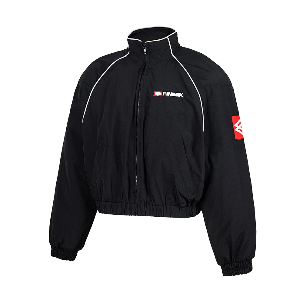 New Autumn Windbreaker Contrast Color Stand Jacket for Men and Women Patchwork Breathable Zipper Coat Oversized