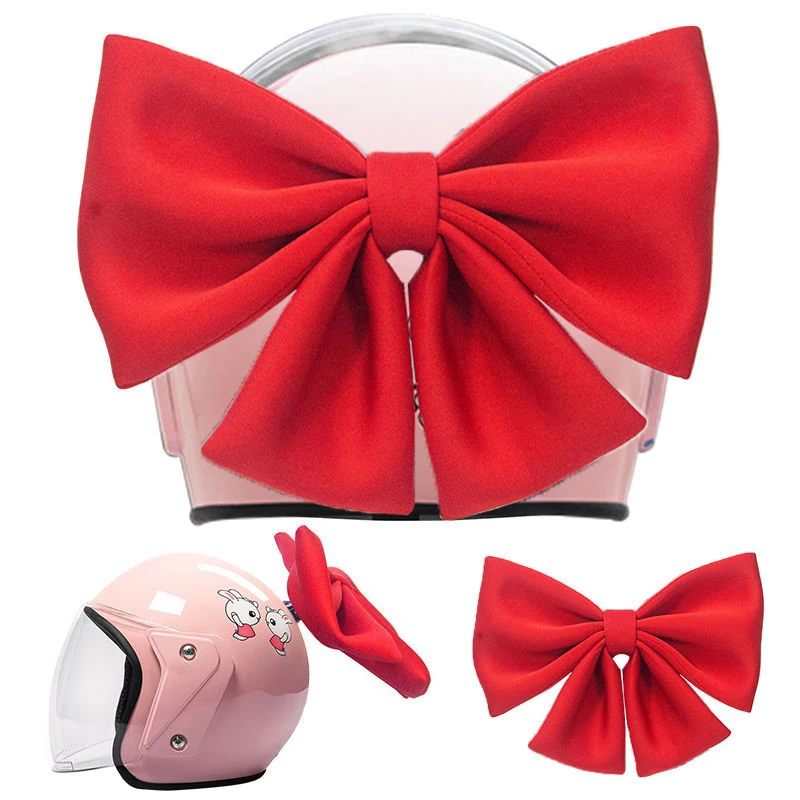Motorcycle Helmet Bow Knot Decoration Butterfly Knot Removable Sticker Ornament for Women Motocross Bike Riding Cosplay