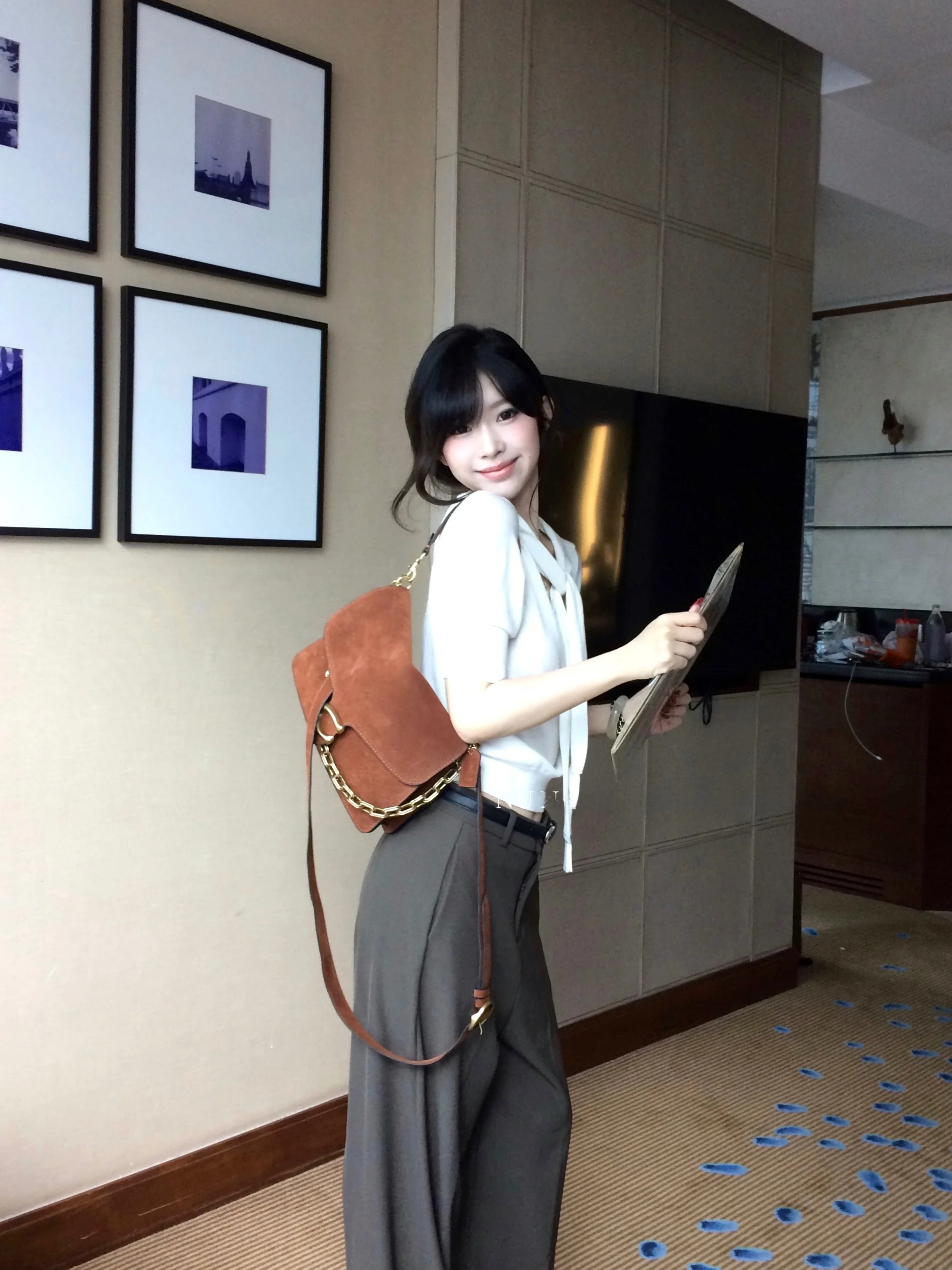 

Брюки NogiUnit без глажки, прямые, струящиеся, для офиса, женские, осенние, премиум-качество