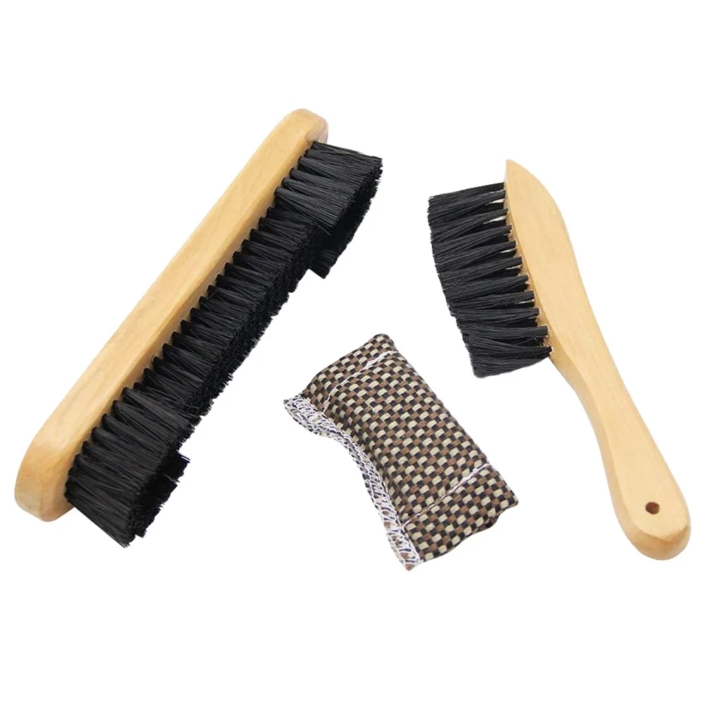 

3 Pcs Rod Wiper Brush Pool Table Felt Cleaner Snooker Rail Kit Billiards Wooden