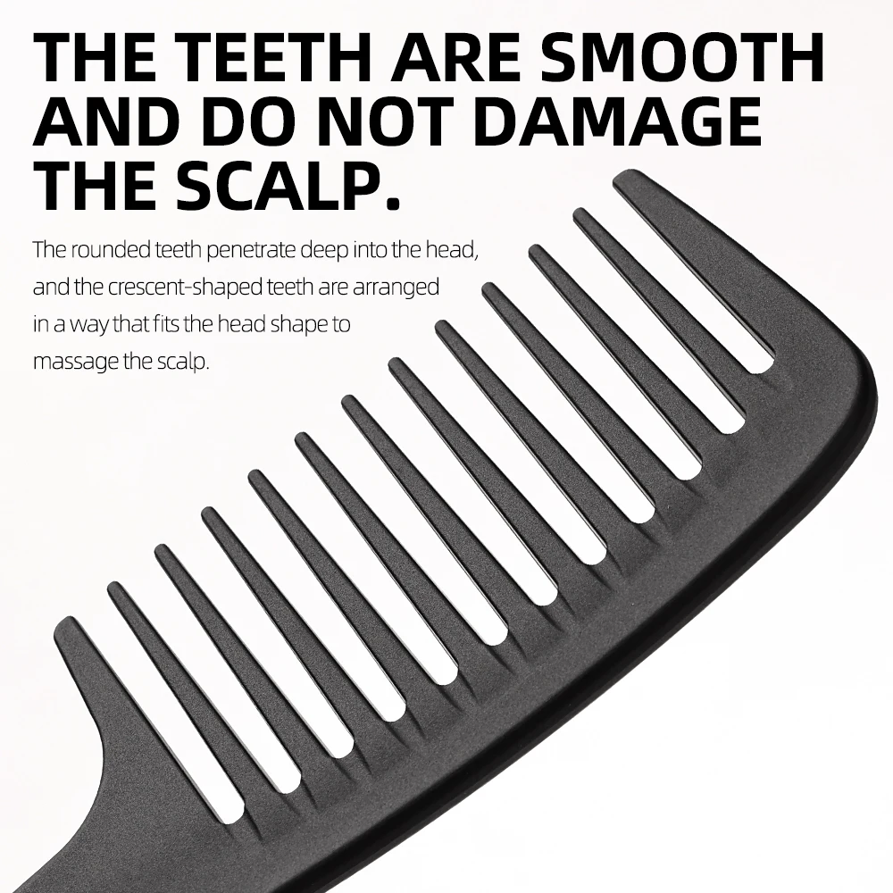 Portable Thickened Wide Tooth Comb, Heat Resistant Professional Styling Tool, Detangling Salon Barber Hairstyling Comb