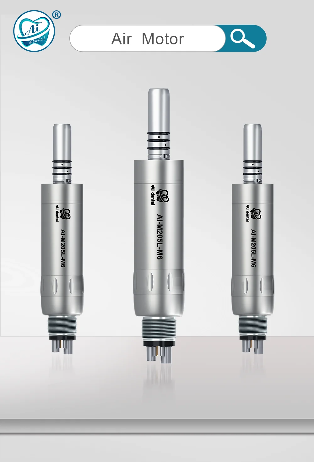 Dental Inner Water Air Motor Slow Speed Handpiece Parts AI-M204/M205 Non-LED Turbine Connector AI-M205LG LED Generator Series