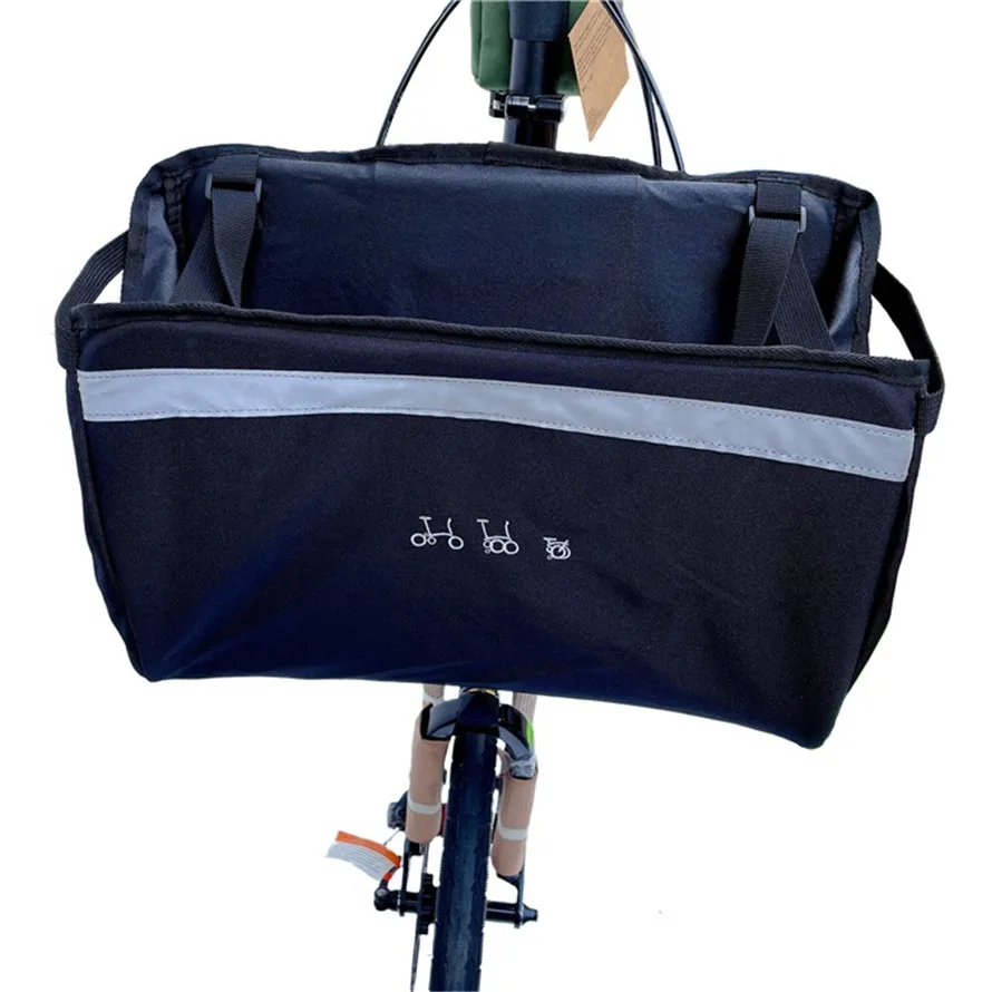 

Bicycle Bags & Panniers Storage Bag Vegetable basket With Waterproof Cover Aluminum Mount Use For Brompton Birdy Folding Bike