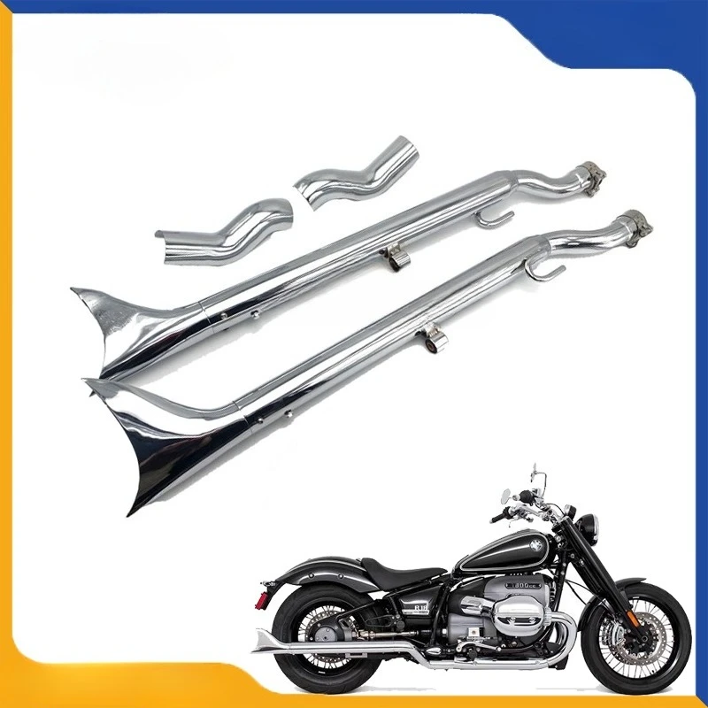 

Suitable for modifying retro shark exhaust, straight row double exhaust high-quality products