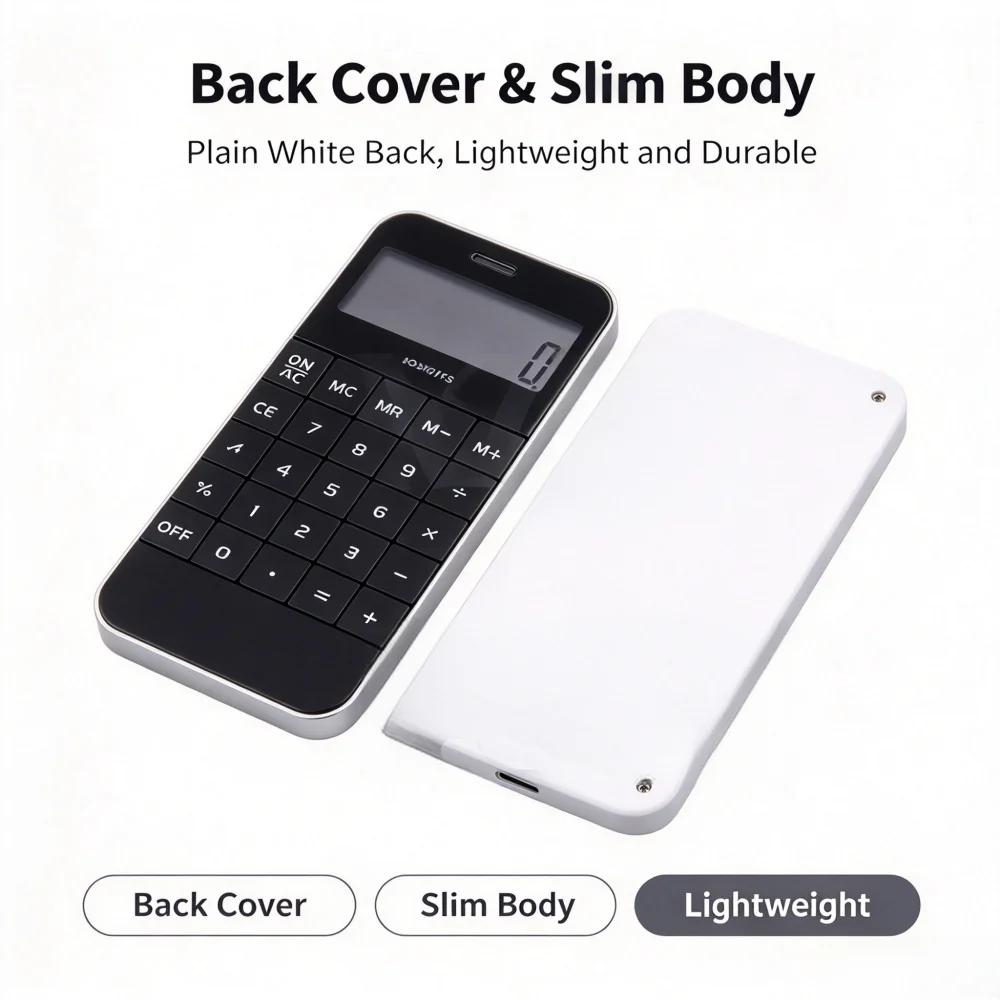 10-Digit Calculator, Creative Slim Calculator with LCD Display, Portable Mini Computer for Office, Student and Daily Calculation
