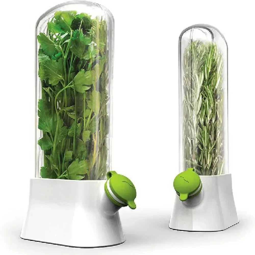 Herb Saver Storage Container Vegetable Preserving Bottle Fresh Herb Keeper for Kitchen Storing Cilantro Mint Parsley Asparagus