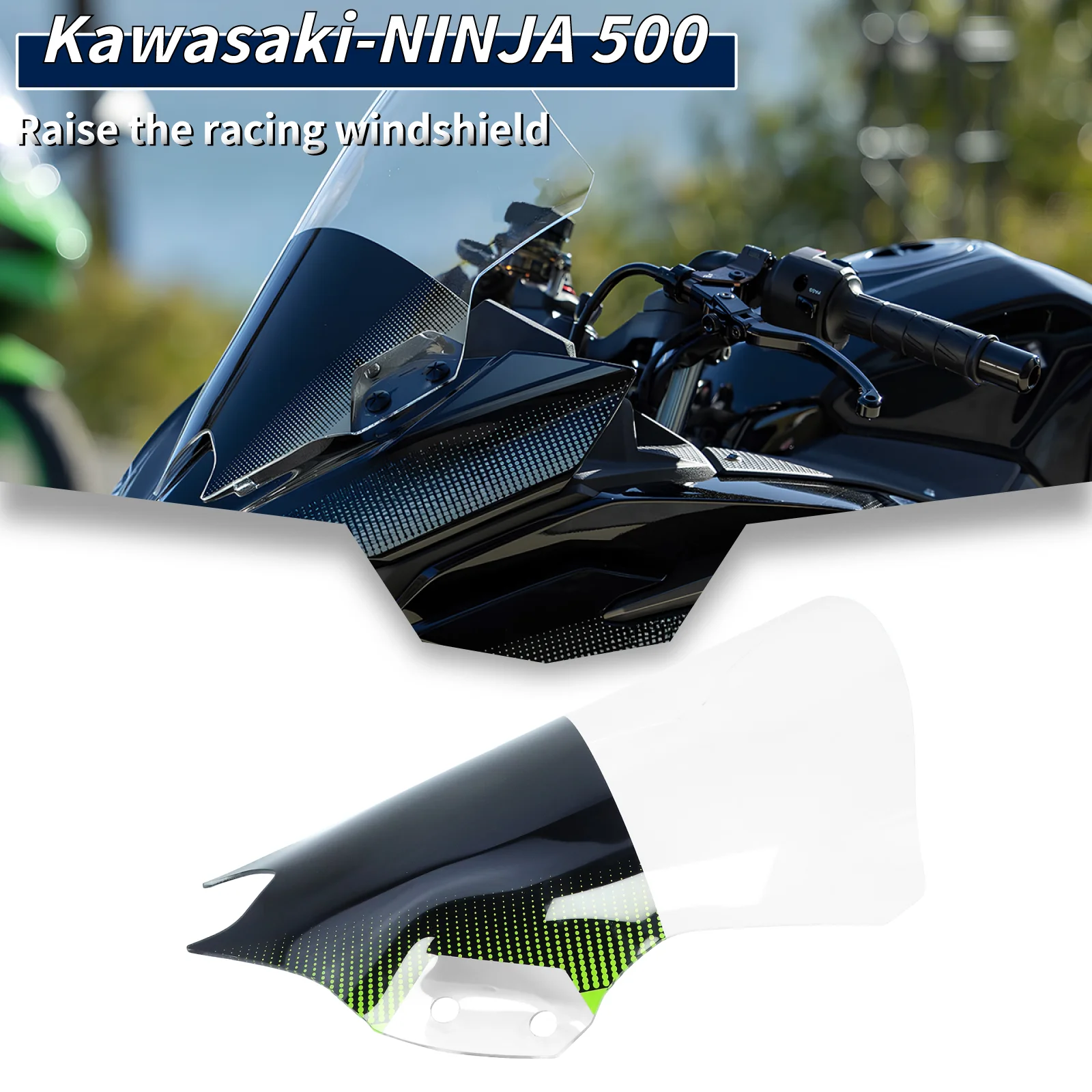 

For Kawasaki Ninja 500 SE 2024 2025 NINJA500 Motorcycle Windscreen Wind Deflectors Double Bubble Windshield Screen
