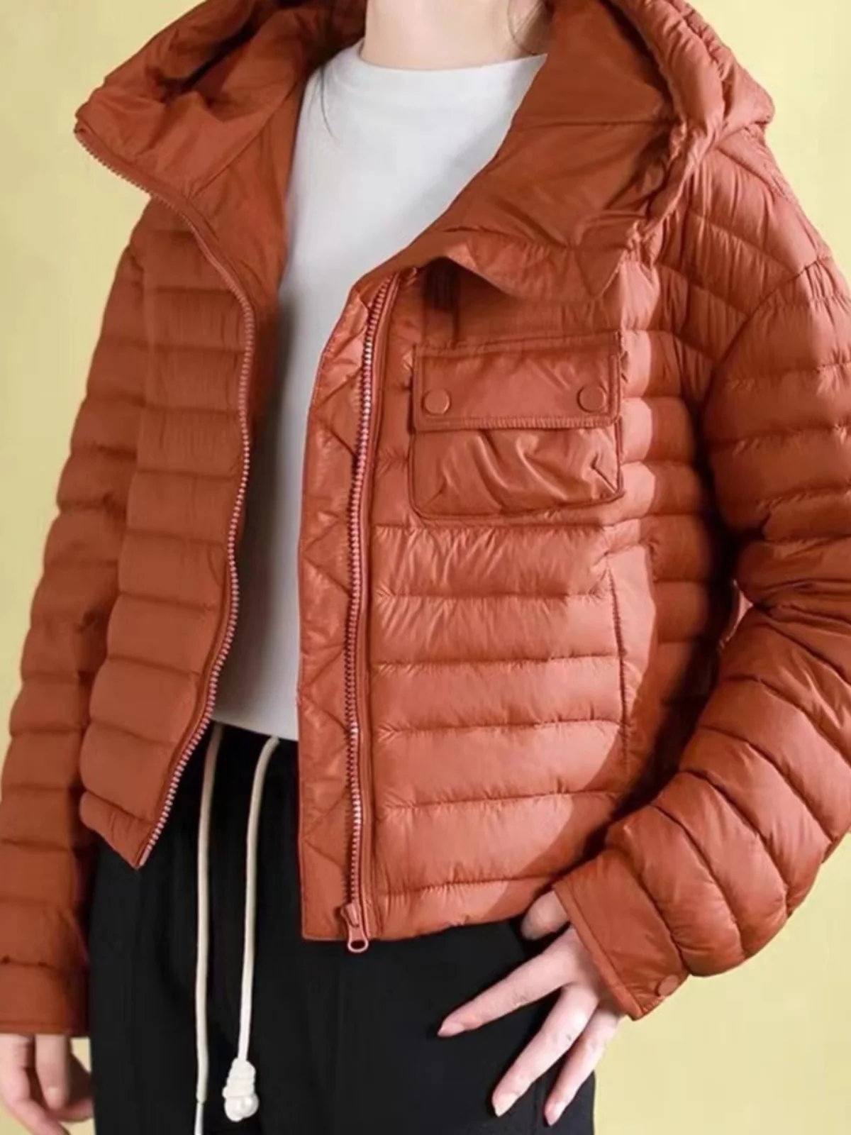 Fall Winter New Sle down Cotton Jaet ort Lightweight Loose Slimming Hooded Faion Trendy Warm Cotton Outerwear Coat