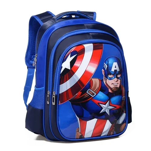 Imagen 2 del producto Mochila de dibujos animados de Los Vengadores de Marvel para niños, mochila escolar a prueba de agua, Iron Man, Capitán América, Spiderman, estudiante