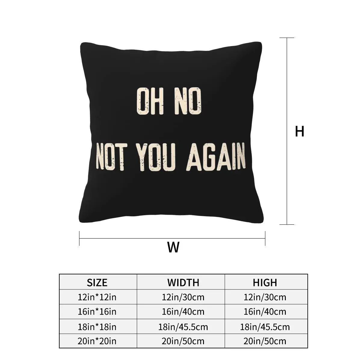 Oh No! Not You Again! Welcome Square Pillowcase Cushion Cover Pillow Case Throw Pillow Cover for Home Sofa Living Room