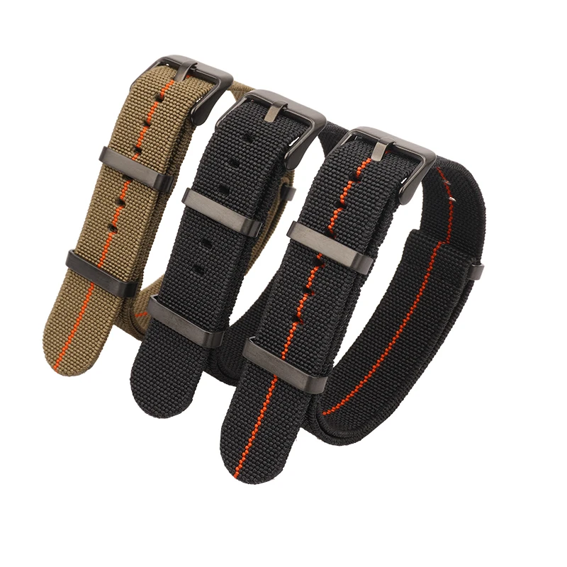 Washable Elastic Nylon Watchband For Seiko 60s French Troops Parachute Bag Nato Strap 18mm 20mm 22mm Outdoor 2026 bracelet