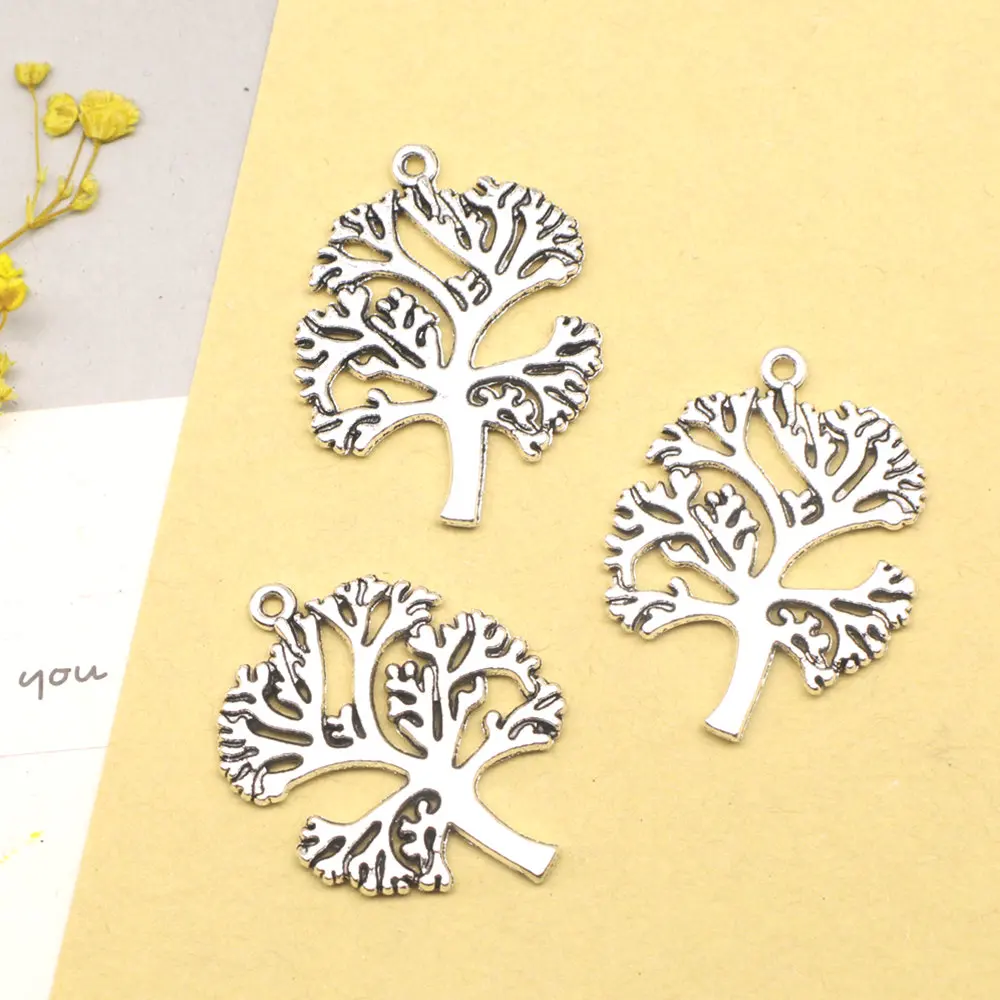 

5pcs 26x33mm Tree Of Life Charms Pendant Necklac Bag Accessories Jewelri Make Antique Silver Color