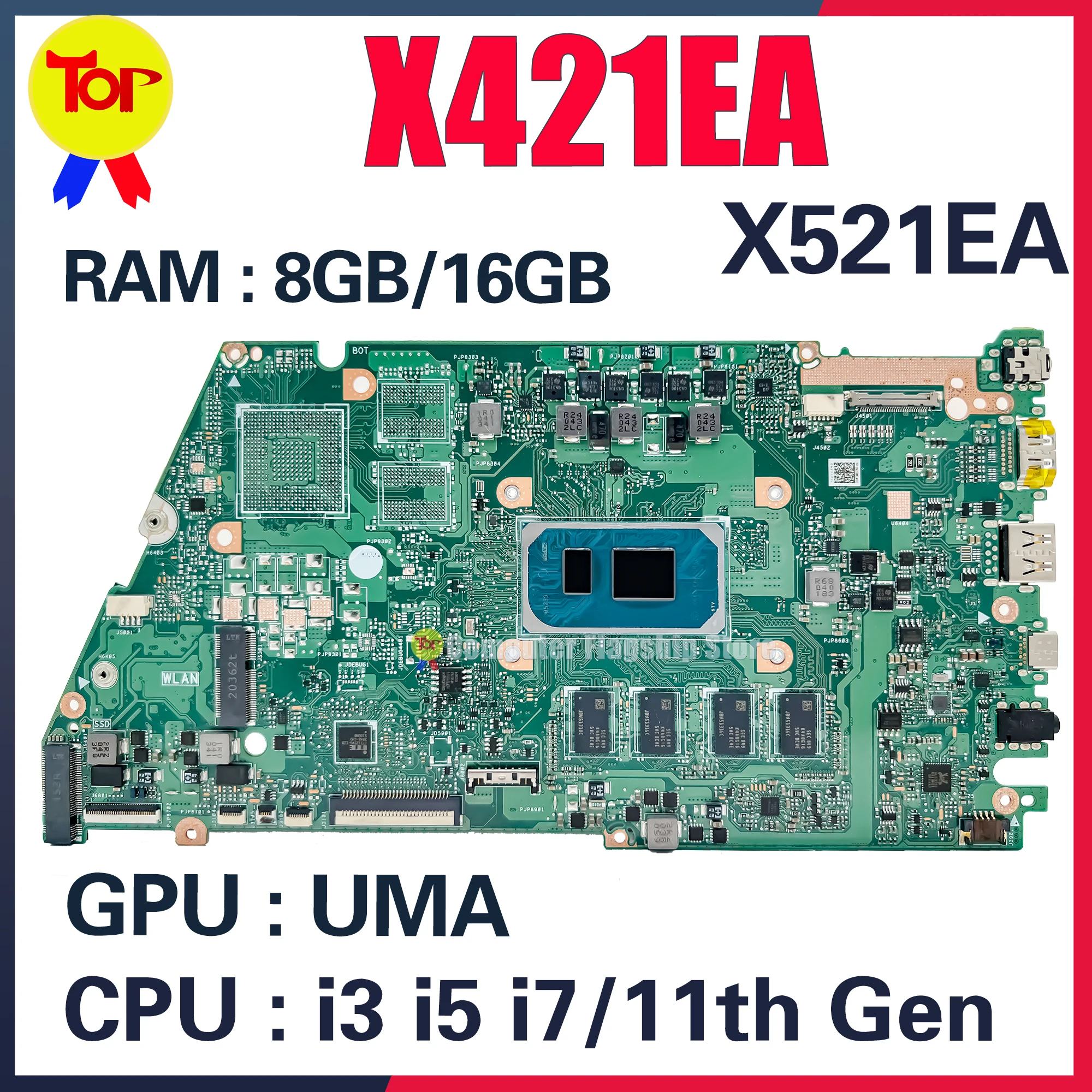 X421E Laptop Motherboard For ASUS S15 S533EA S533EQ S433E K413E X413 X421EA X521E X521EA X421EAY X521EAY X521EQ X421EQ Mainboard