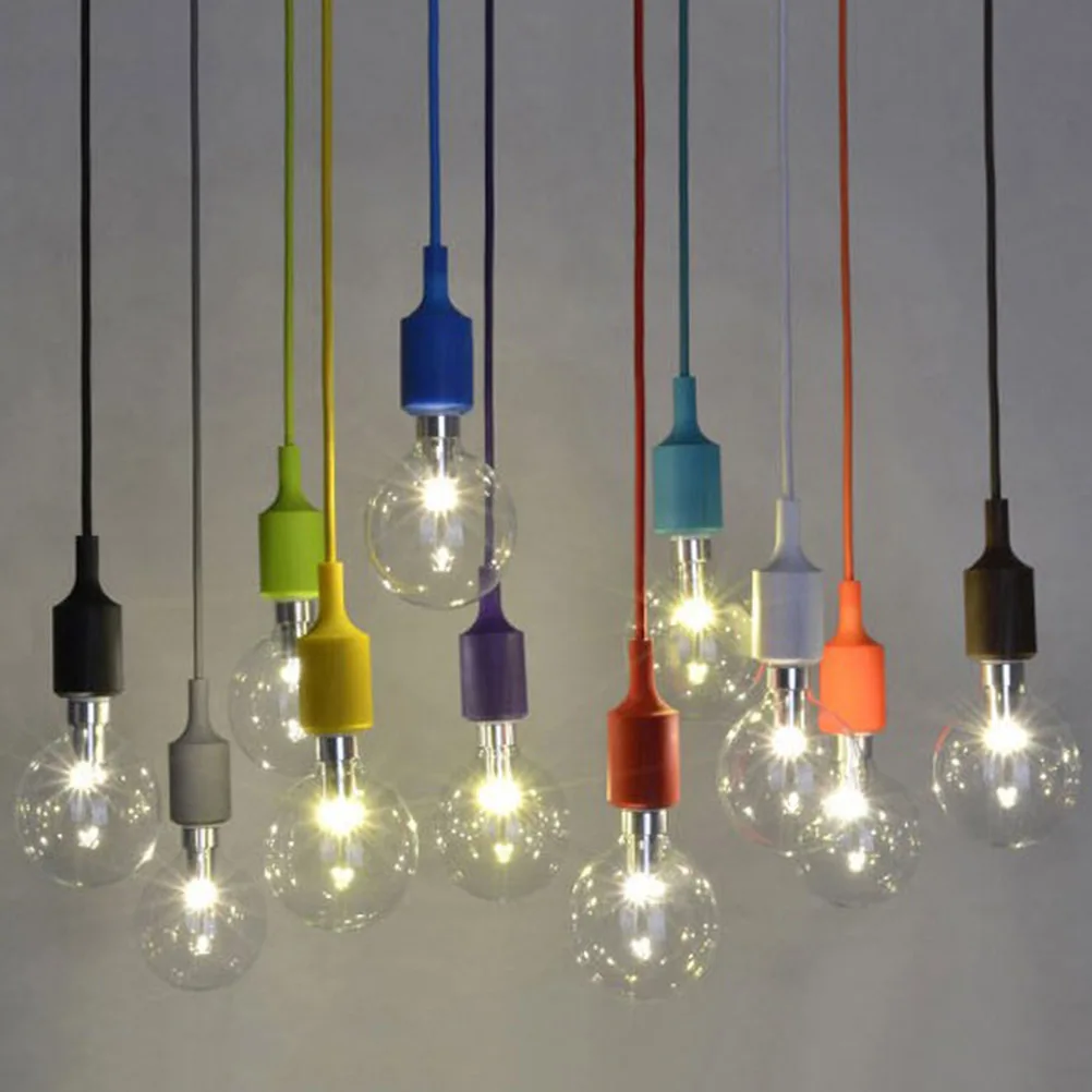 

Silicone E27 LED Lamp Holder Fireproof Light Socket Hanging Design for Kitchen Dining Living Room Bar Restaurant Use