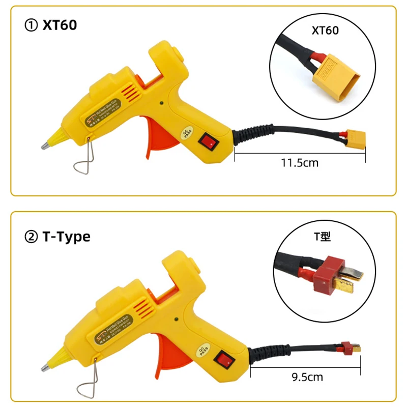 12V/24V Hot Melt Glue Gun 25W Melt Gun 7mm Glue StickModel And Handicraft Repair Tool XT60/T/DC5521/Car Plug For Outdoor Use