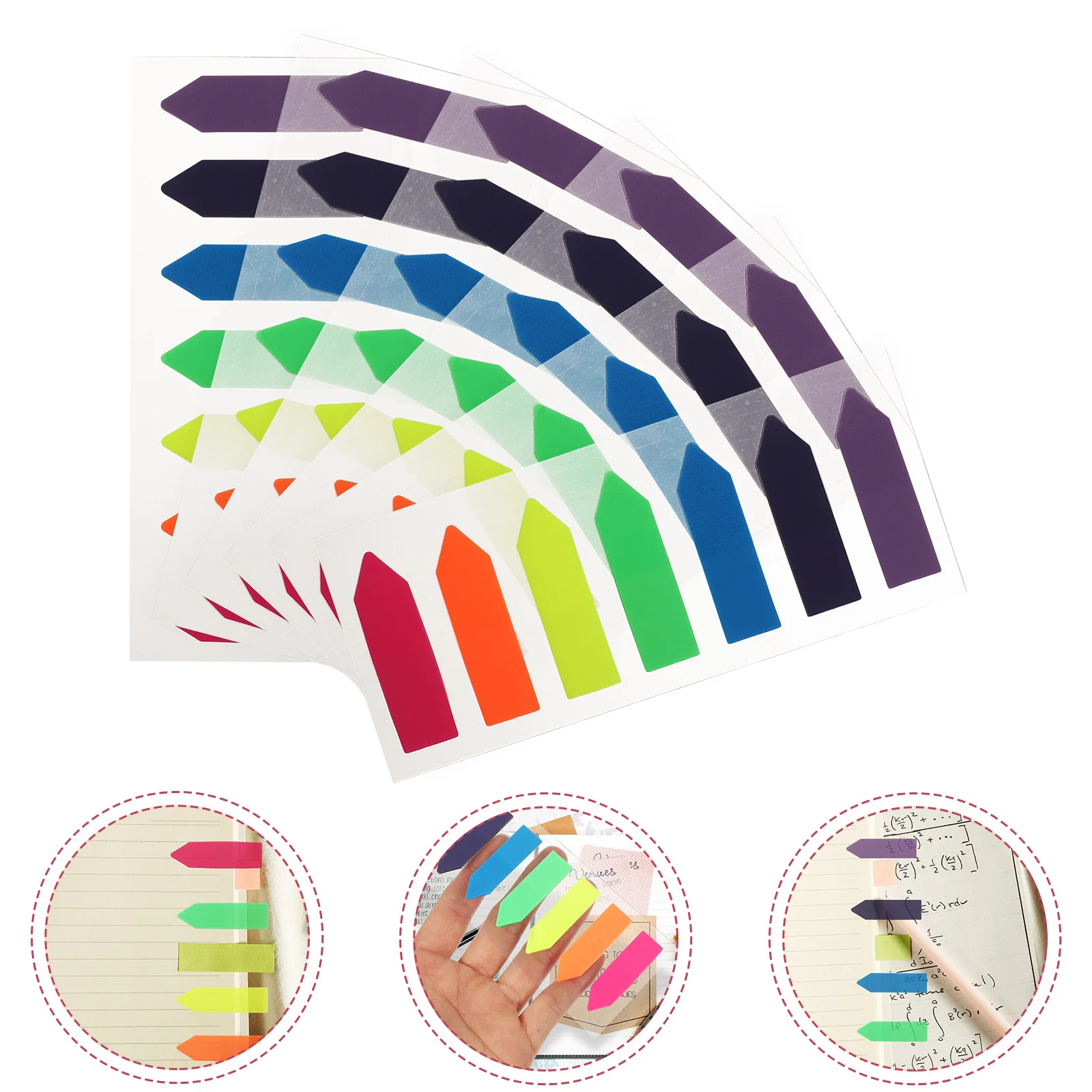 6 كتب علامات صفحة لاصقة مادة الحيوانات الأليفة ملصقات علامة شفافة لقراءة علامة المرجعية تصنيف الملاحظة التوضيحية الملونة