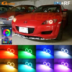 For Mazda RX8 RX-8 RX 8 2004 2005 2006 2007 2008 BT App RF Remote Multi-Color Ultra Bright RGB LED Angel Eyes Kit Halo Rings