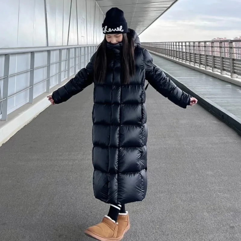 2023 New Black Down Jacket Male Female Couple style Winter Medium Length Over Knee Extremely Cold Super Thick High-quality Coat