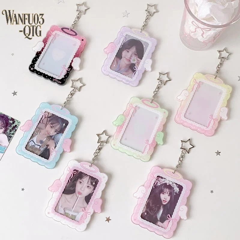 Hot Sale 3Inch Acrylic Photocard Display Stand Card Holder Picture Protector Hanging Pendant For Backpack Charm Decoration