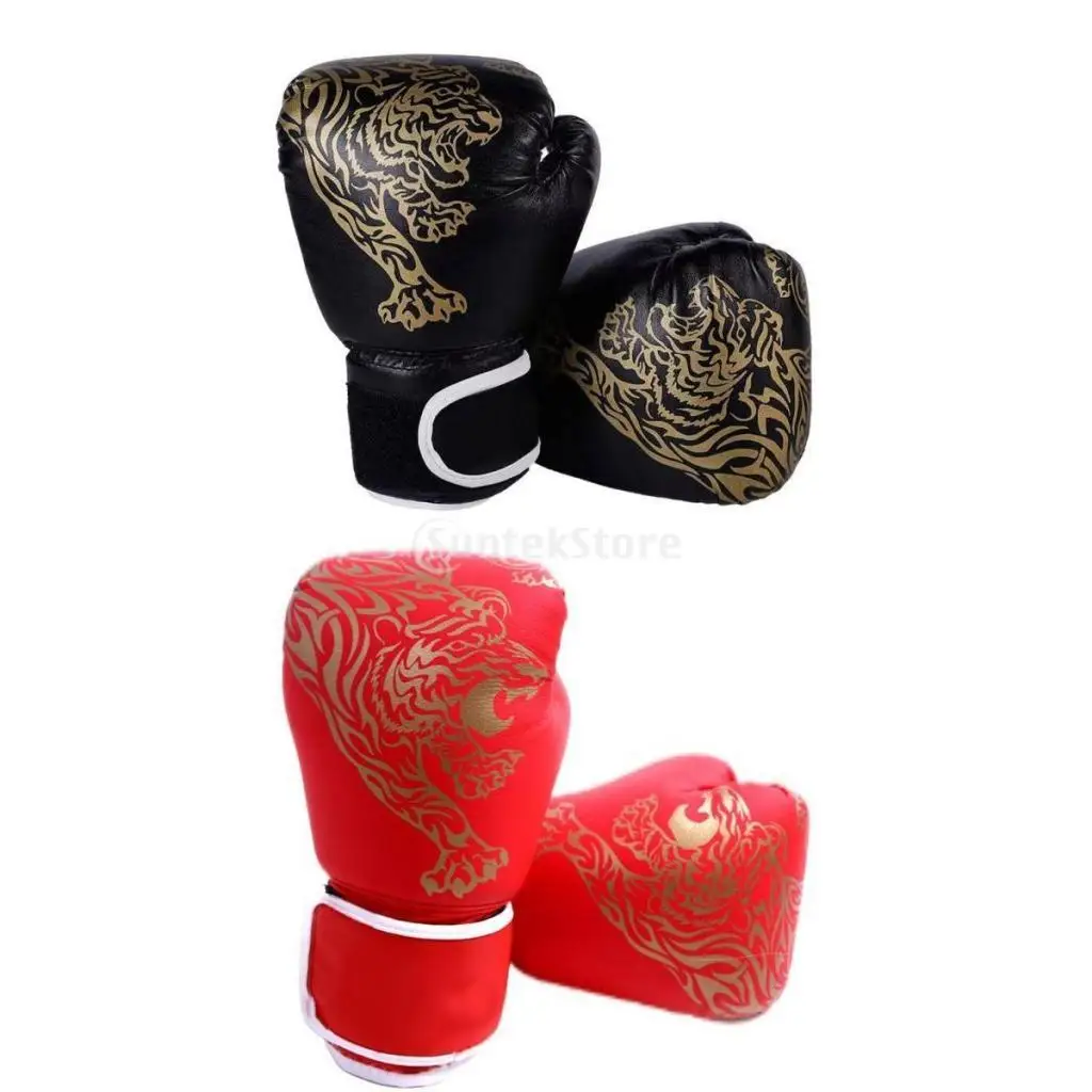 

Breathable PU Boxing Sports Gloves for Children Adults Adjustable Velcro Sparring Mitt Home Fitness Punching