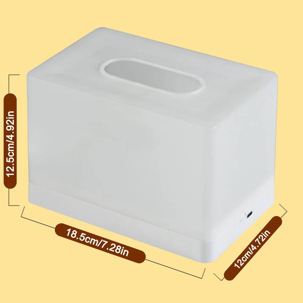 New Portable Storage Box USB Container Wipes Dispenser LED Tissue Box Office