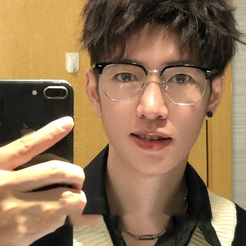 Anime haikyuu oikawa tooru cosplay óculos unisex quadrado prata meia armação óculos de metal óculos halloween prop acessório