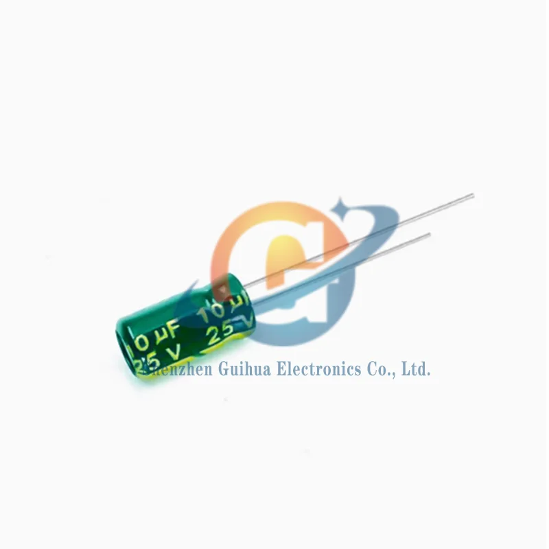 20pcs 25v10uf high-frequency, low resistance, long-life electrolytic capacitor with a volume of 4x7MM