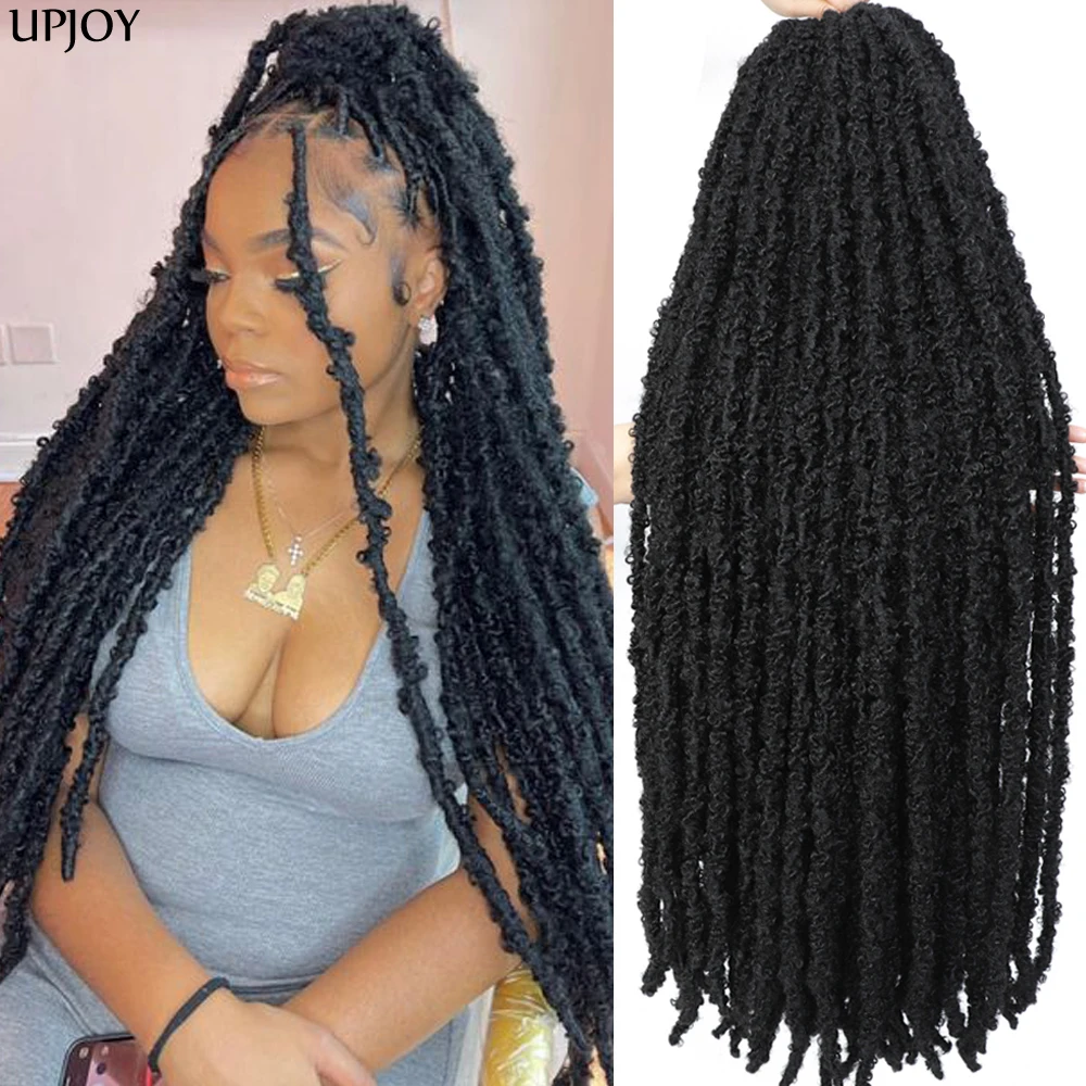 12 - 42 inch Short to Super Long Butterfly Faux Locks Crochet Braiding Hair Faux Butterfly Locks Hair mèche cheveux à tresser