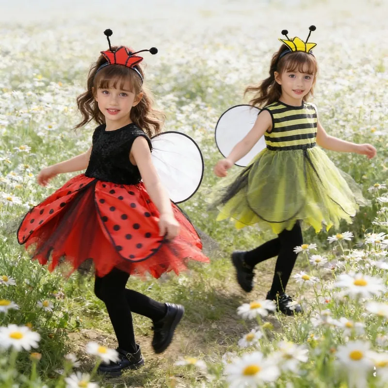 

Детский костюм бабочки и божьей коровки: милый мультяшный наряд для ролевых игр, выступлений на сцене, косплея, веселых тематических игр и представлений